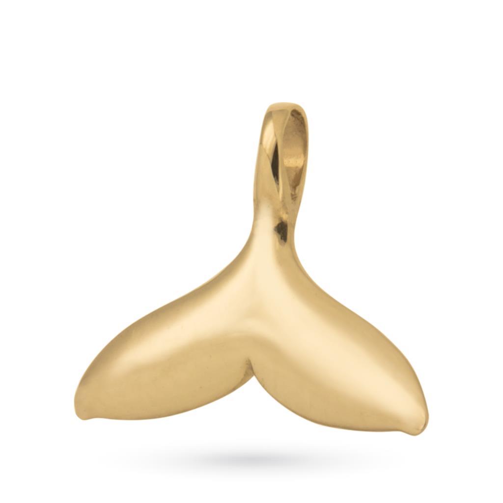  18kt yellow gold flipper pendant shining surface - LUSSO ITALIANO