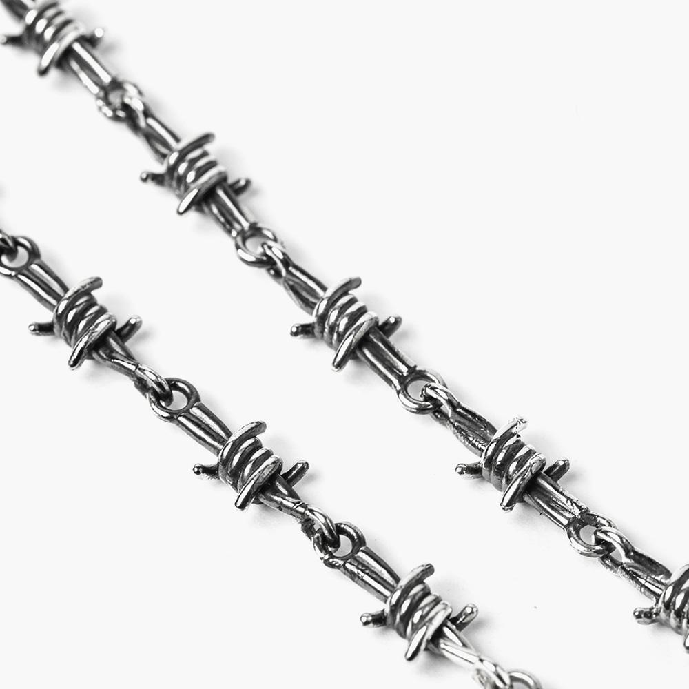 Nove25 burnished silver barbed wire elements soft bracelet - NOVE25