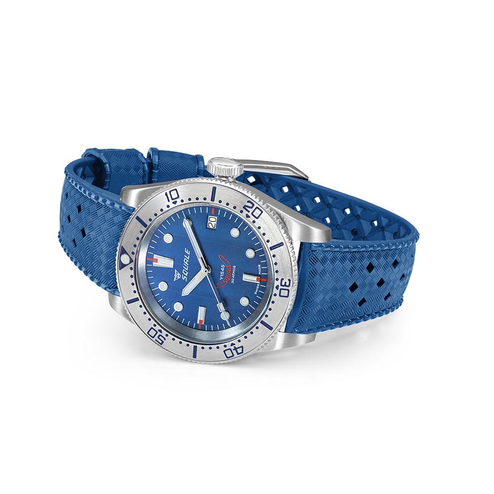  Squale 1545 Steel Blue Rubber 1545SSBLC.HTB 40,00 mm - SQUALE