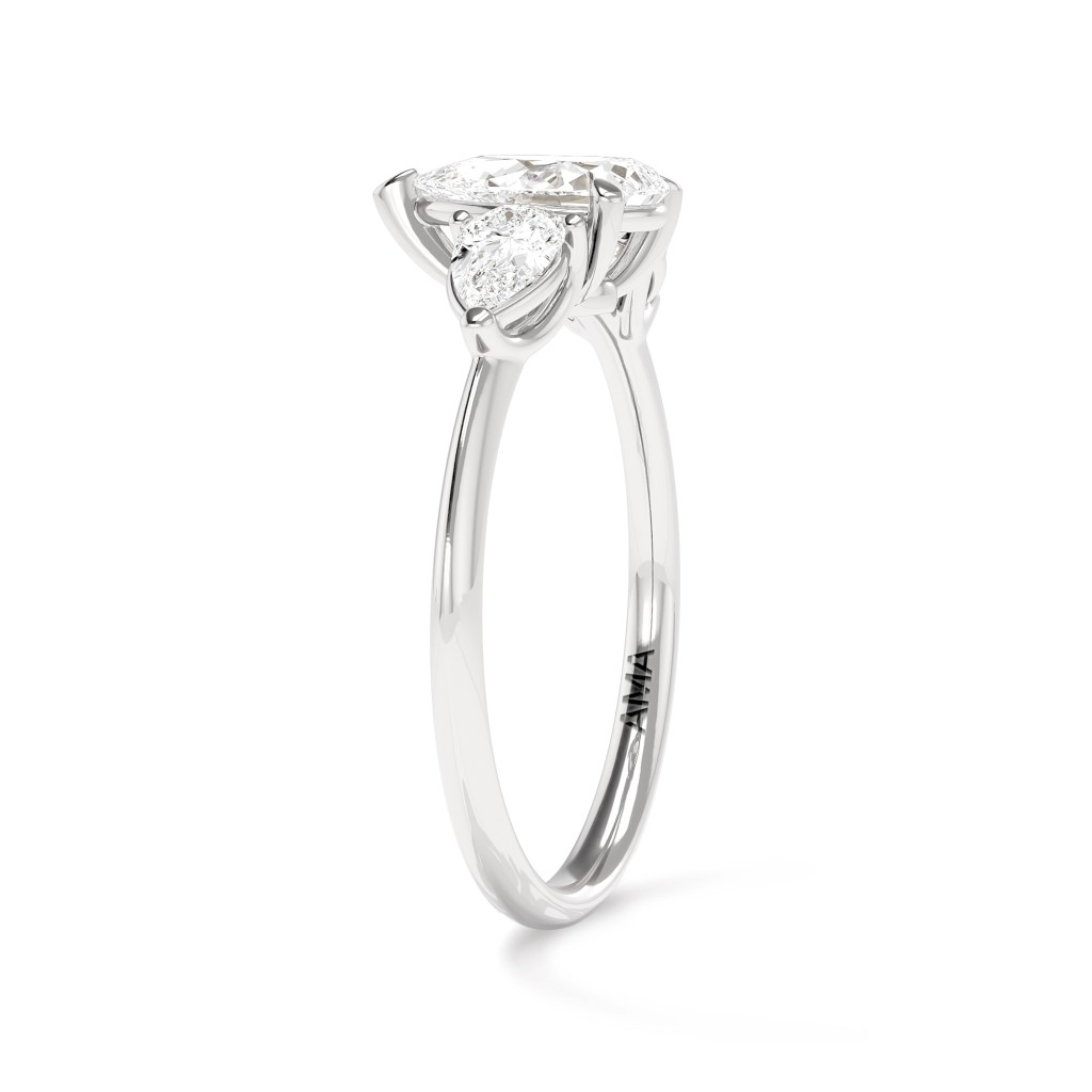 Trilogy oro bianco con diamanti 1,40 Carati Lab-Grown - misura 20 - AMA