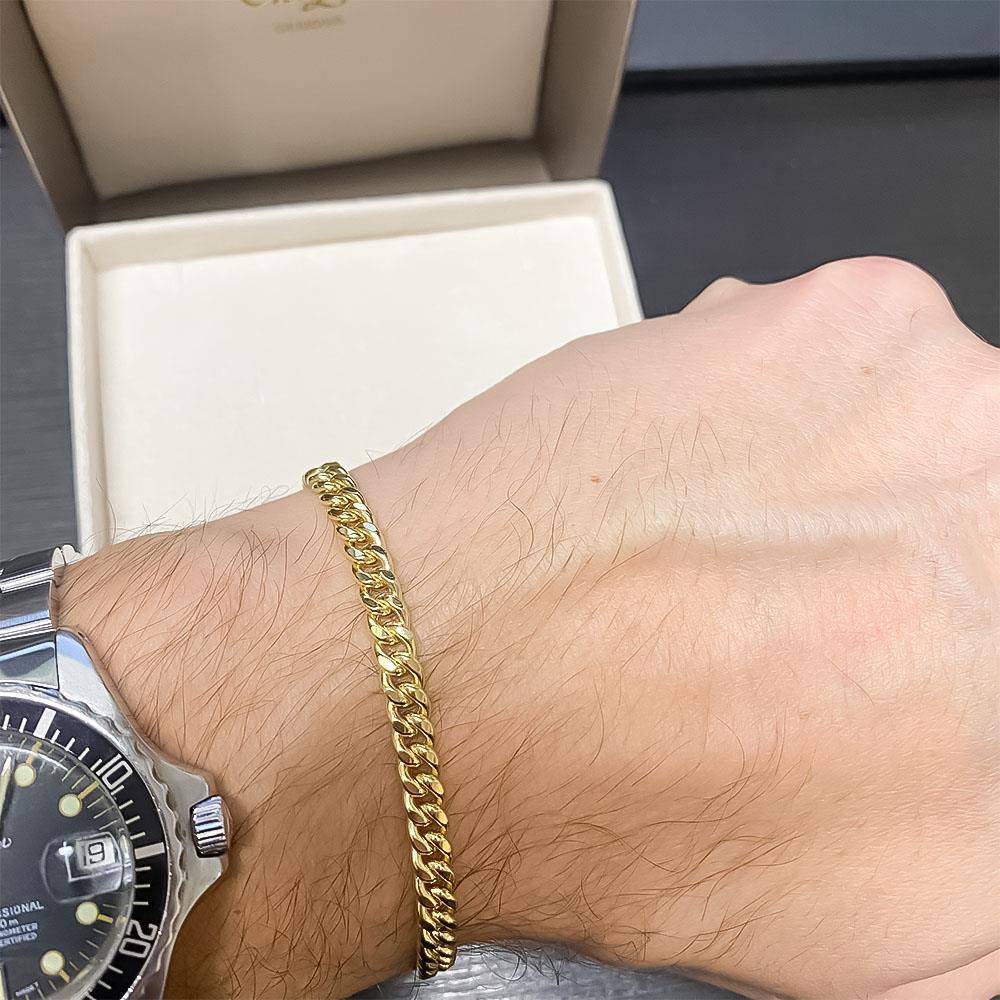  Bracciale catena groumette oro giallo 18kt 19,5cm - LUSSO ITALIANO