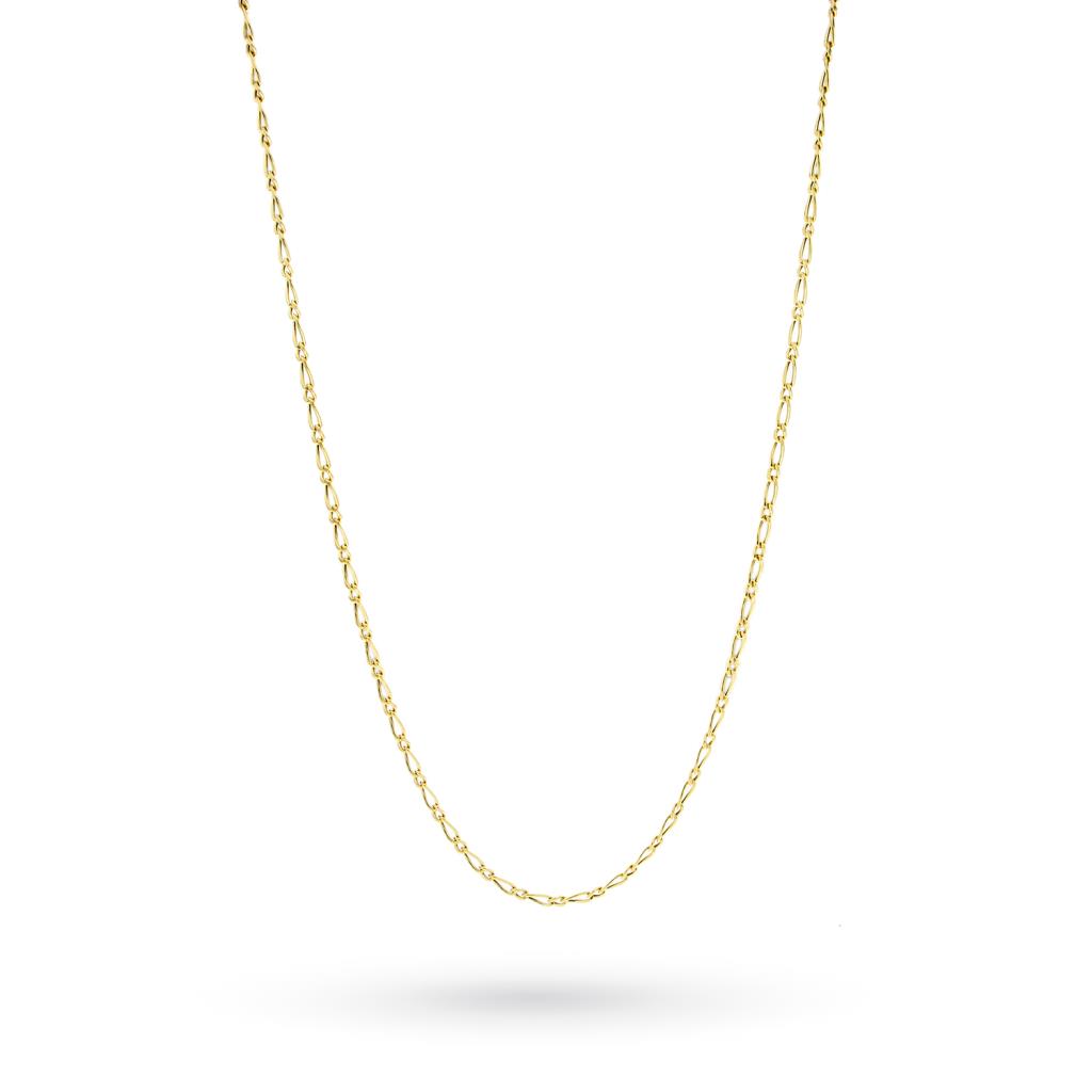 18kt yellow gold chain necklace with 48cm forced link - UNBRANDED