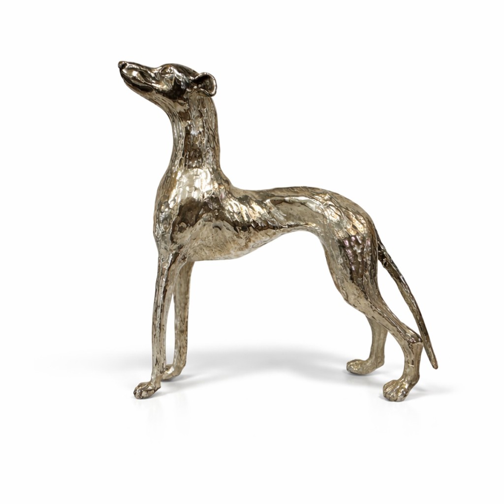  800 Silver Greyhound Dog Statue &ndash; 11cm Decorative Sculpture - 