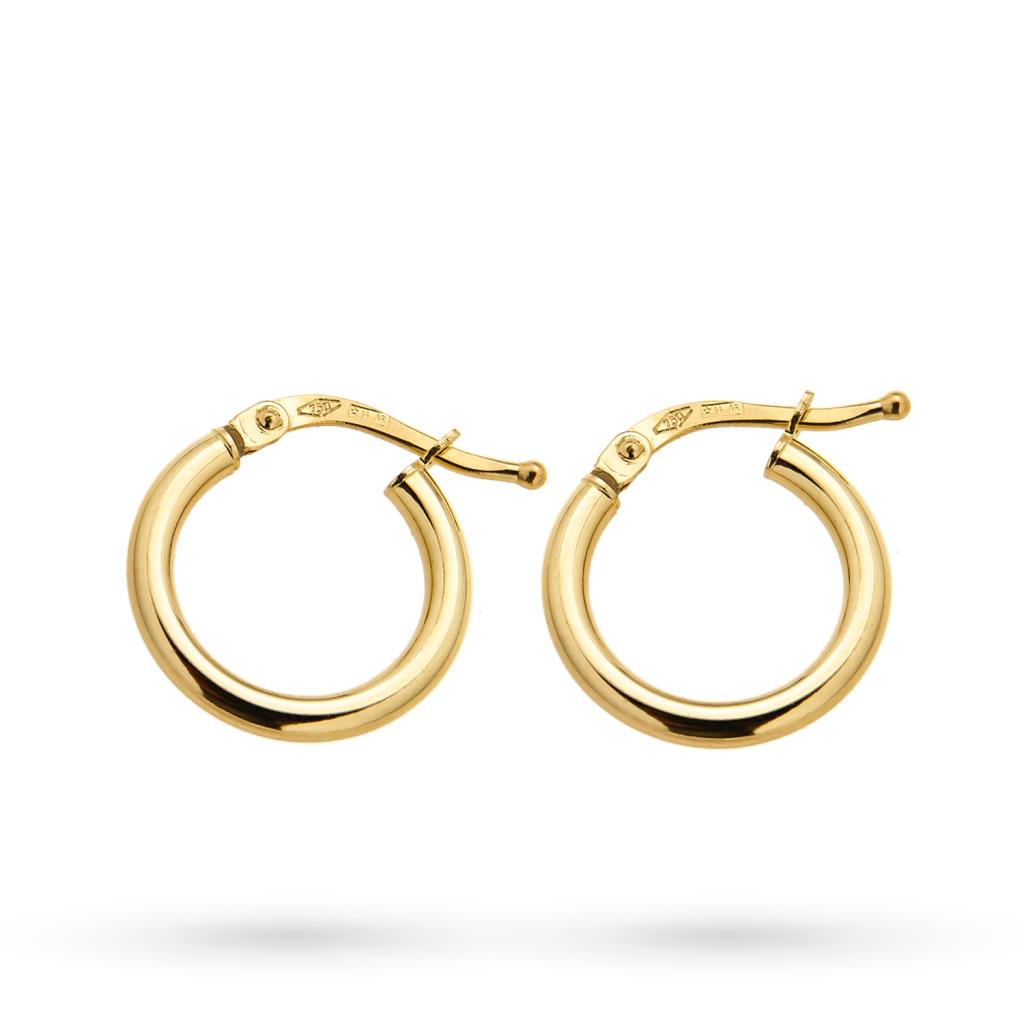 18kt yellow gold simple ring earrings - CICALA
