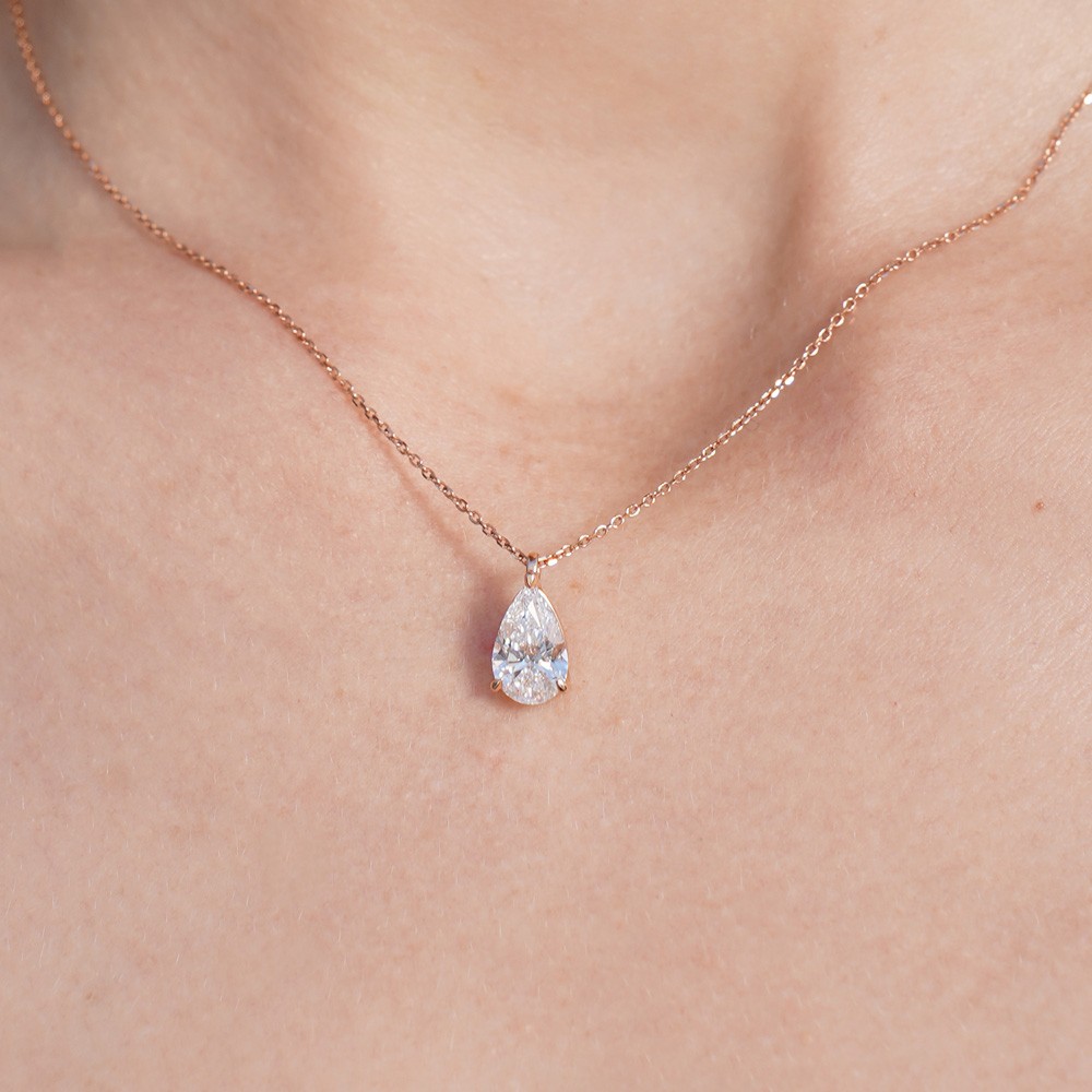  Girocollo oro rosa con diamante 1,5 Carati Lab-Grown - AMA