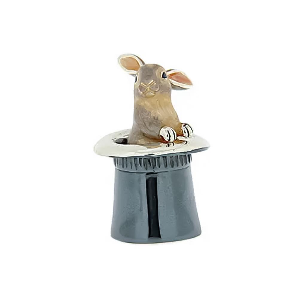  Rabbit in the burnished cylinder silver ornament Saturnoo ST186-2 - SATURNO
