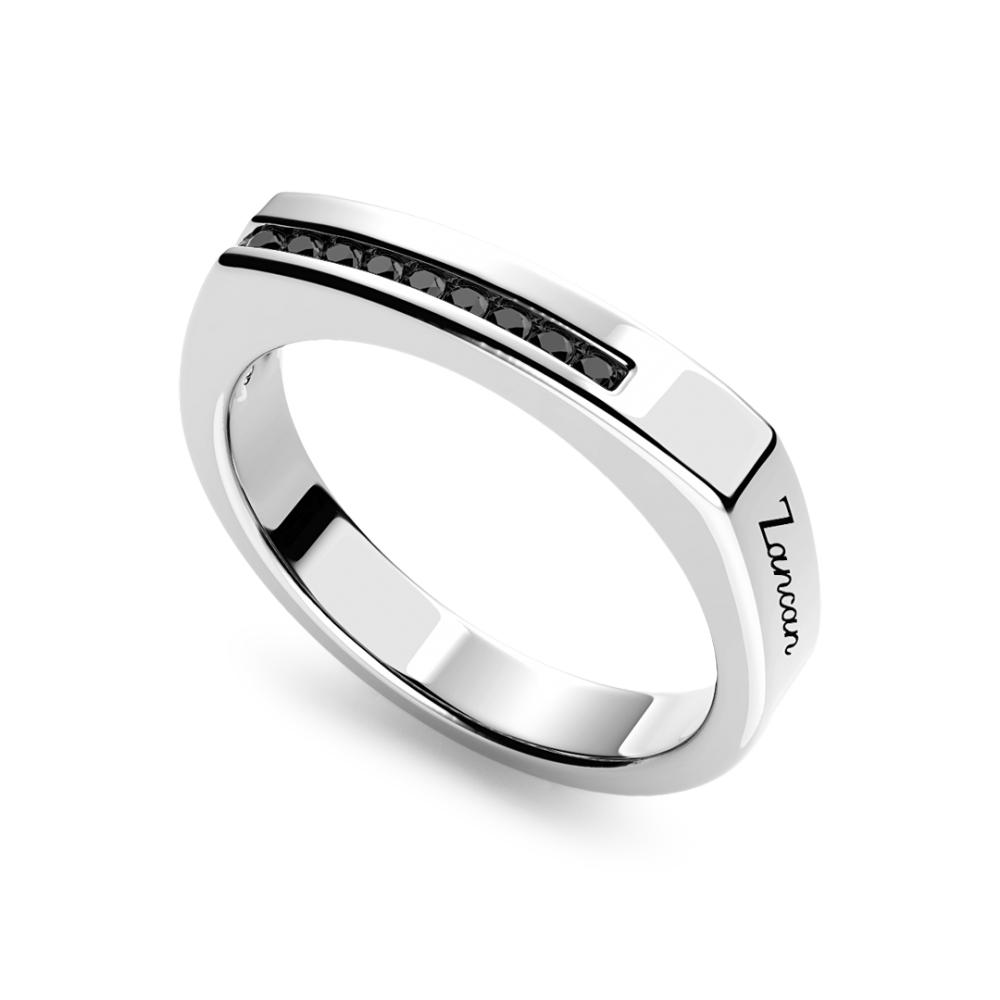 Zancan ESA008 silver ring with black stones - ZANCAN