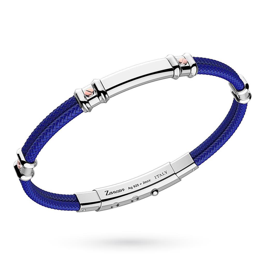 Zancan EXB577R silver blue kevlar bracelet - ZANCAN