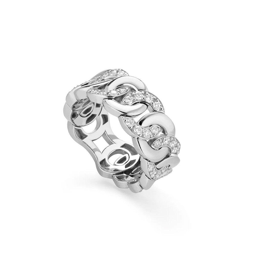 Anello Buonocore Noon alternato oro bianco 18kt diamanti bianchi - BUONOCORE