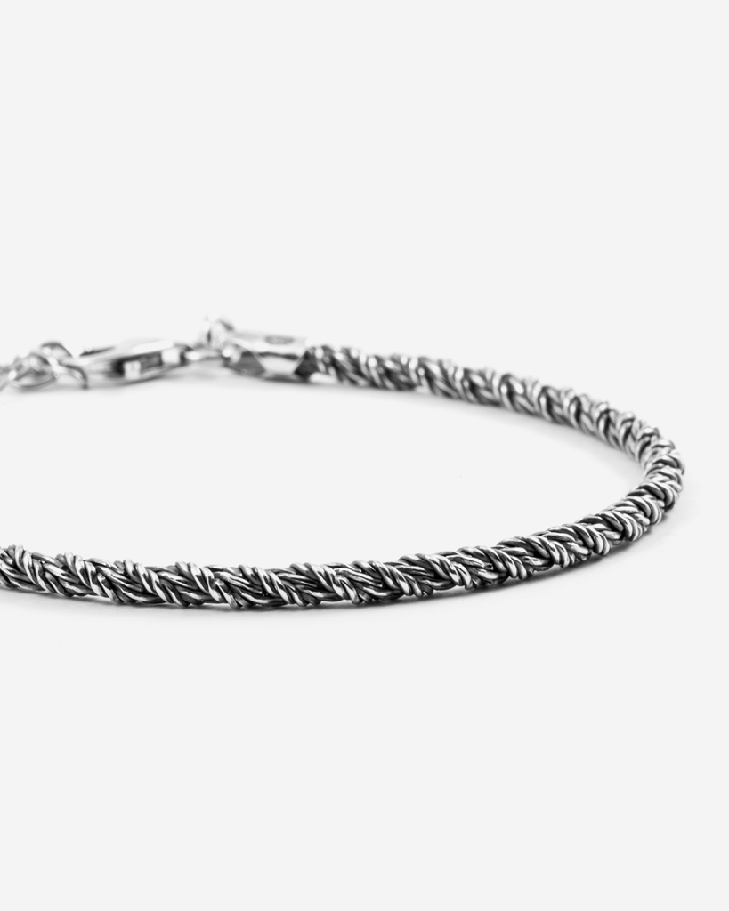 Bracciale coda volpe grande argento brunito lucido Nove25 - NOVE25