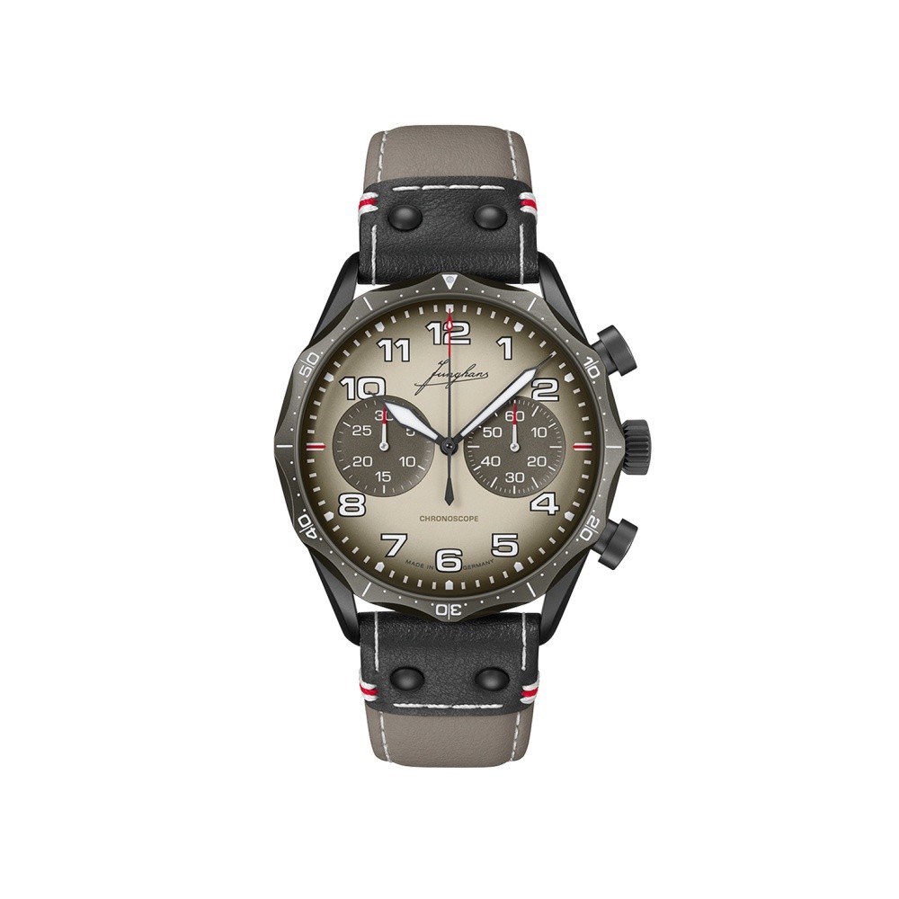 Junghans Meister Pilot Chronoscope Desert 27-3398.00 Sabbia 34,0 mm - JUNGHANS