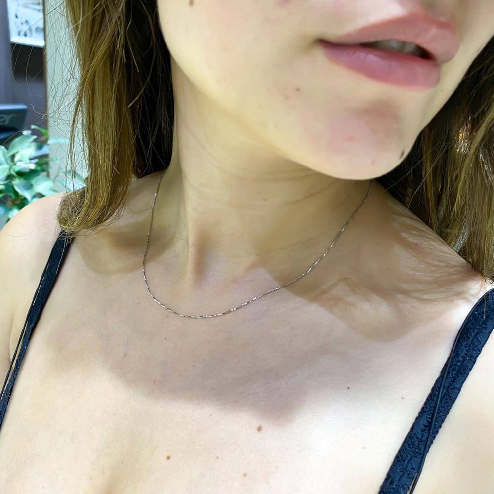  Catenina veneziana oro bianco 18kt &Oslash;0,5mm 45cm - LUSSO ITALIANO