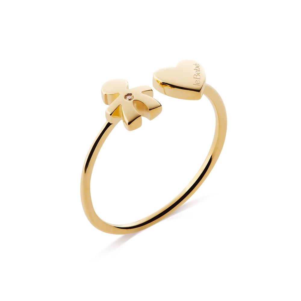 Anello leBebe LBB700 Cuff bimbo oro 9kt diamante misura 16 - LE BEBE