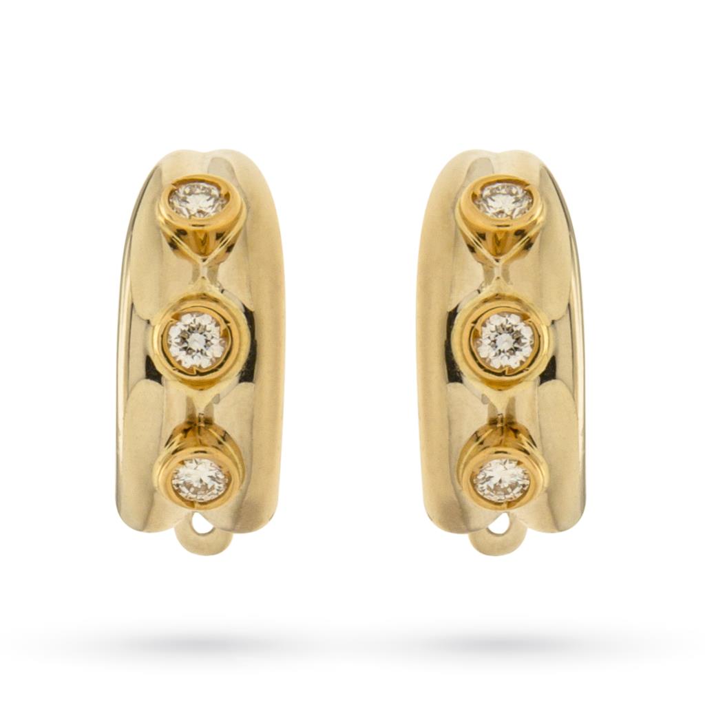 Cerchietti in oro giallo spessi con diamanti &Oslash;1cm - LUSSO ITALIANO