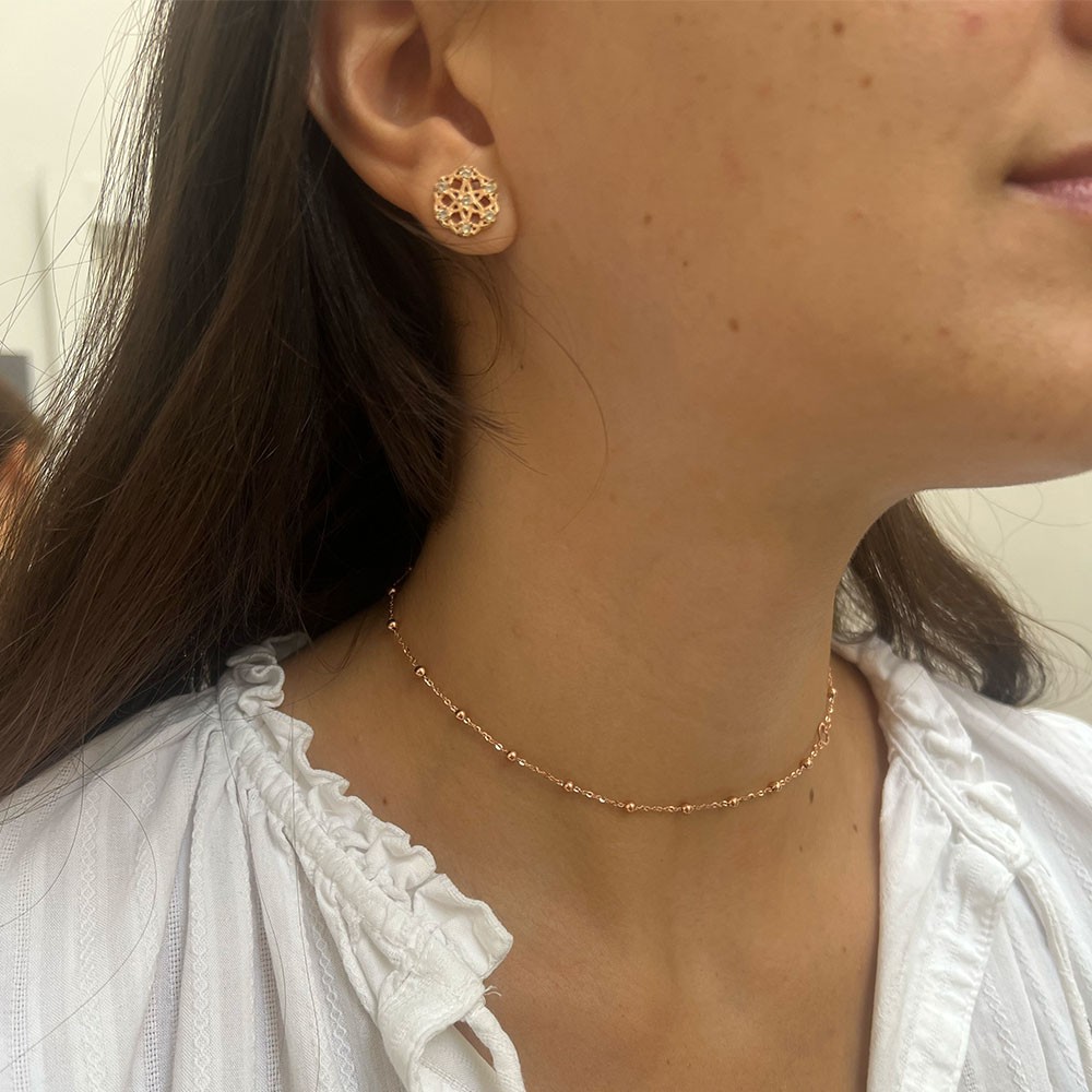  Girocollo sferette cuore traforato rosa Maman et Sophie GCPPTAL - MAMAN ET SOPHIE