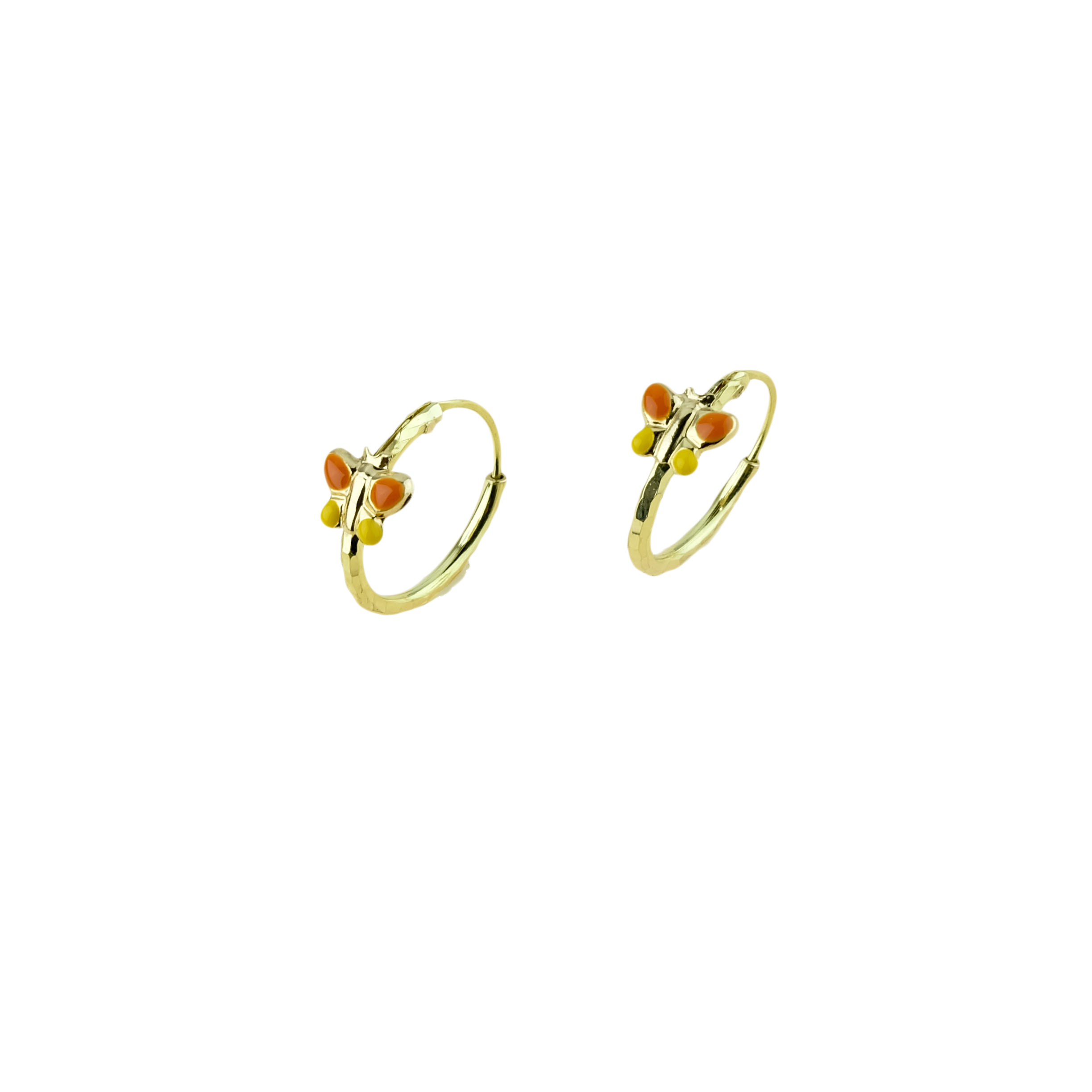 Orecchini A Lobolo In Oro Giallo 9ct Con CZ, Forma Cagnolini, 4x7 Mm, Chiusura A Farfalla