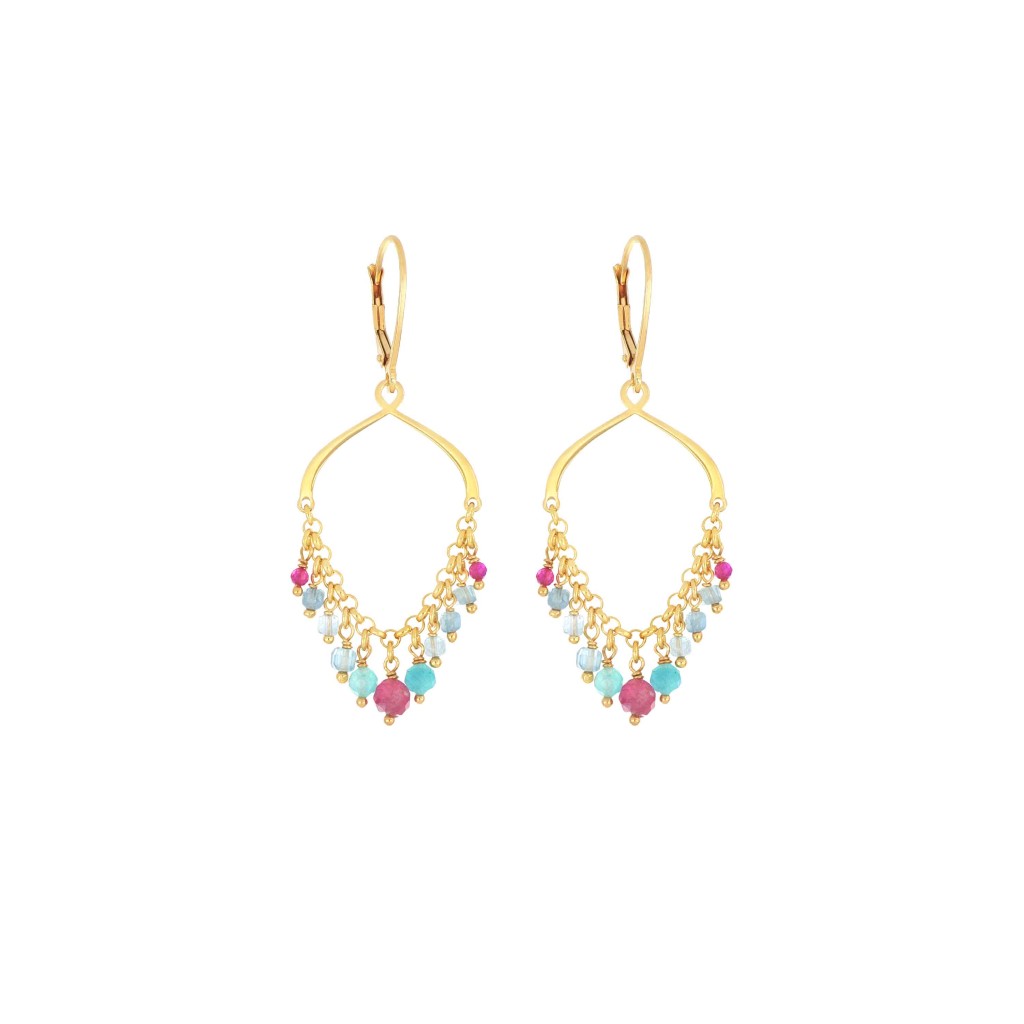 Maman et Sophie ORFRA1TOAPAM Pair of Earrings in Gold-Plated 925 Silver Fringe - MAMAN ET SOPHIE