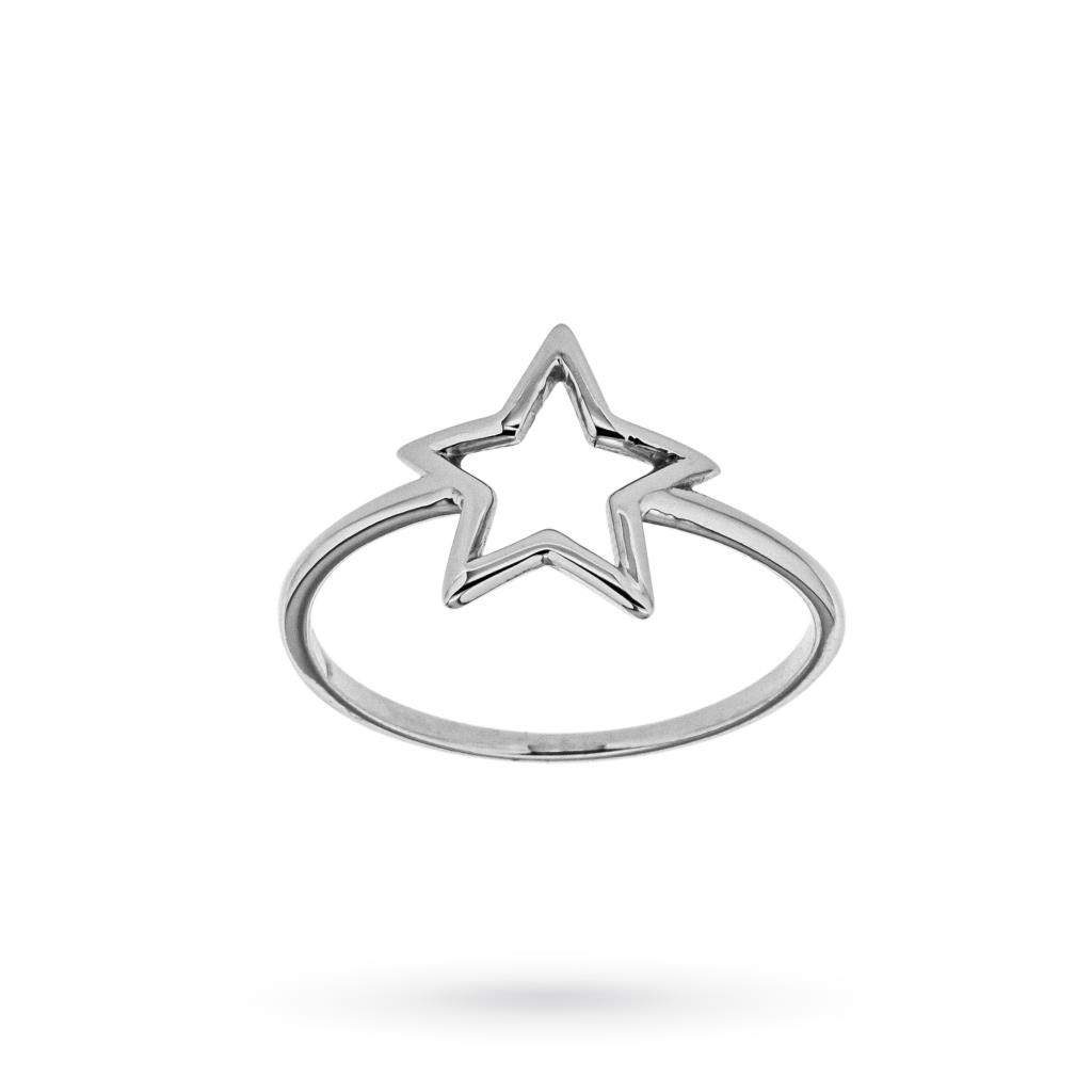 Star ring 18kt white gold wire - LUSSO ITALIANO