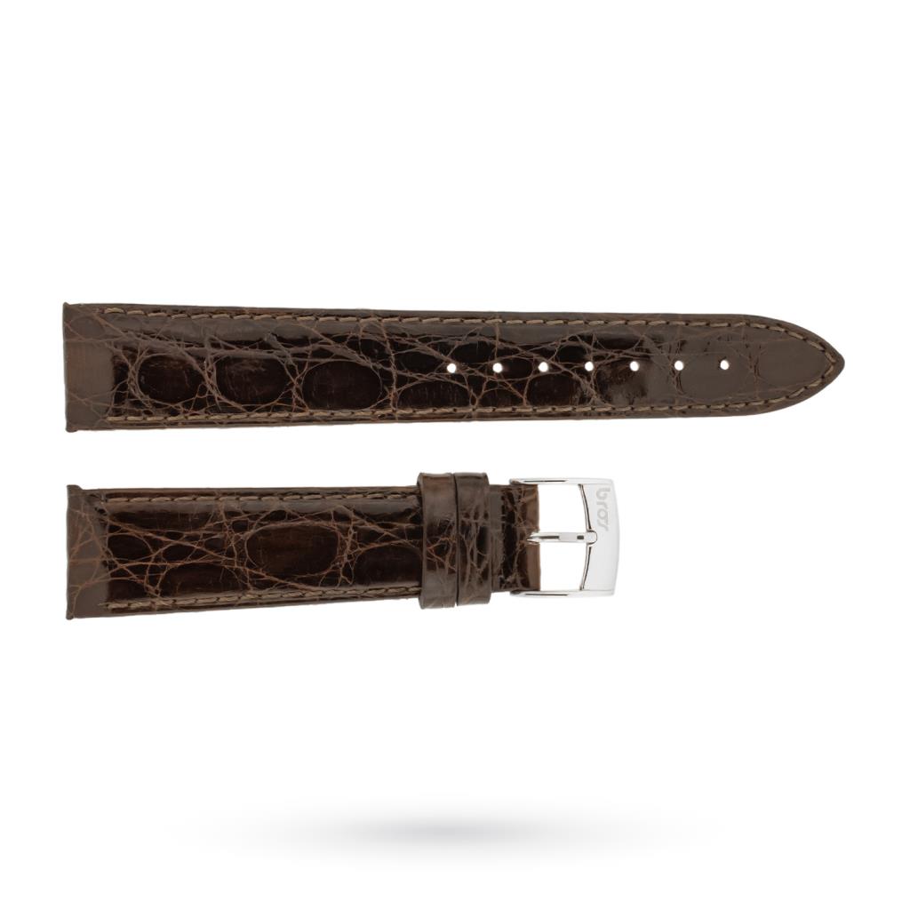 Strap for watches fixed lug brown crocodile 18-16mm - BROS