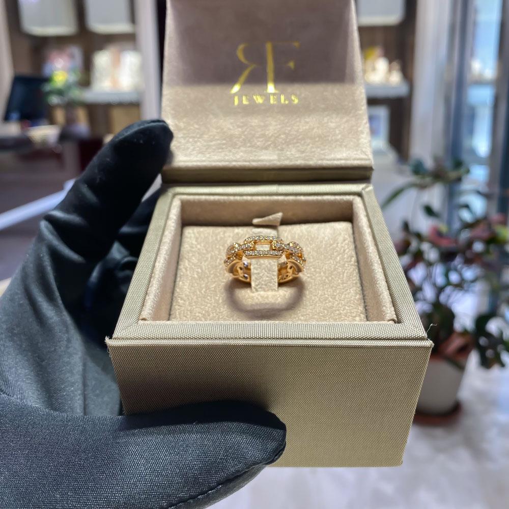  Anello catena oro rosa diamanti 0,37ct RFJewels - RF JEWELS