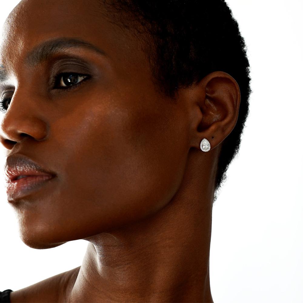  Orecchini oro bianco con diamanti 1,20 Carati Lab-Grown - AMA