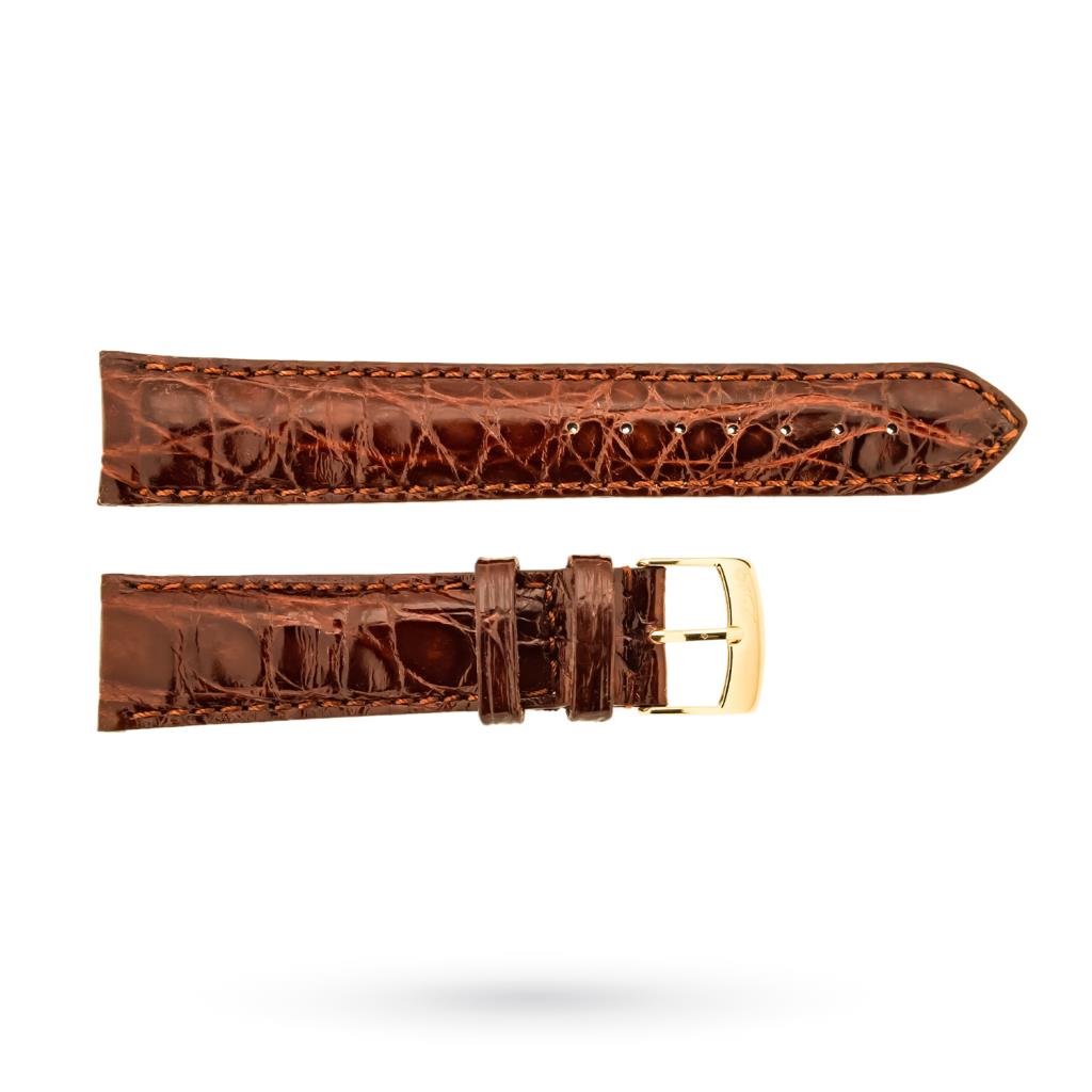 Semi-padded brown crocodile strap 20-18mm - BROS