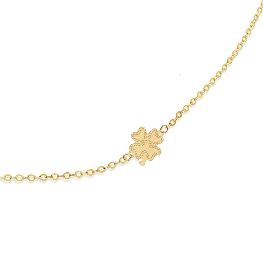 leBebe PMG234 Four-Leaf Clover Bracelet in Yellow Gold - LE BEBE