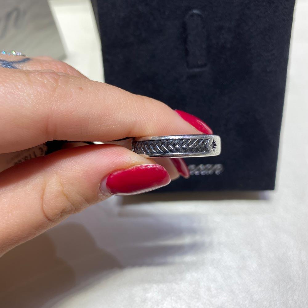  Anello uomo argento 925 brunito con intreccio - ZANCAN