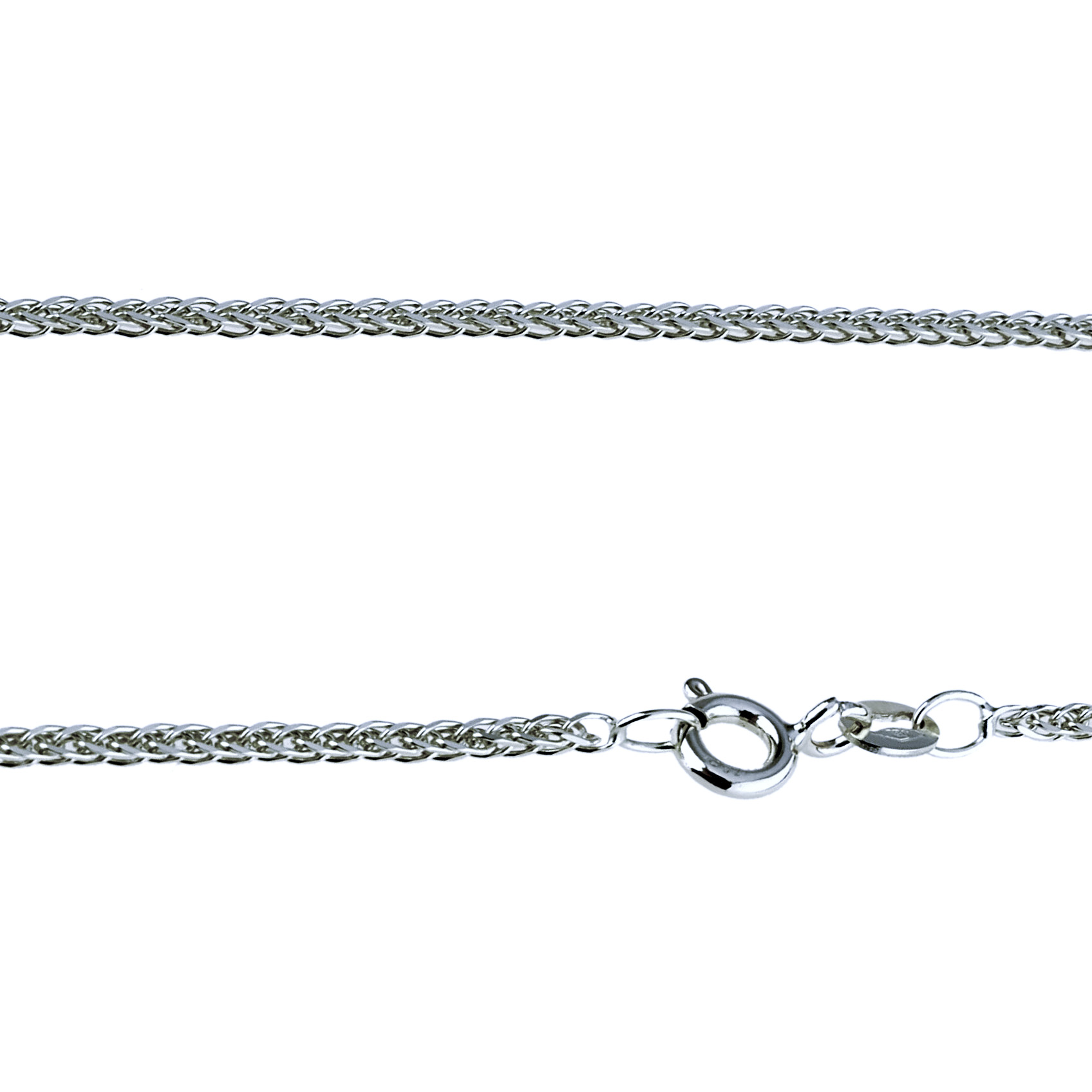 Catenina maglia spiga o coda di volpe in oro bianco 18kt