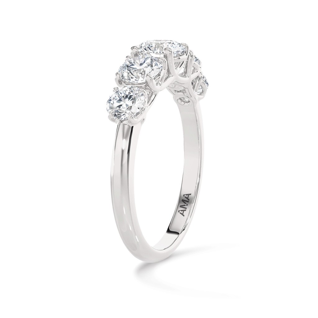  Veretta anello oro bianco con diamanti ~1,5 Carati Lab-Grown - misura 14 - AMA