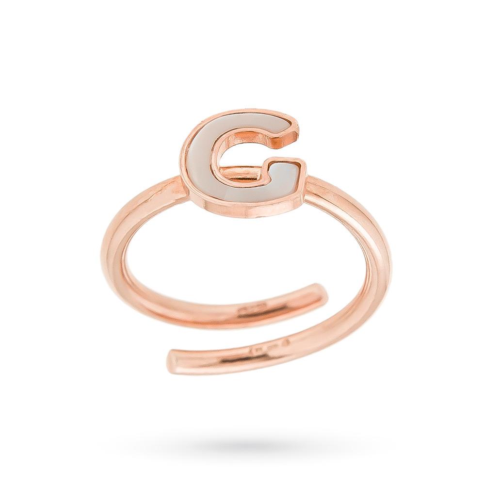Initial ring G mother of pearl silver Marcello Pane - MARCELLO PANE