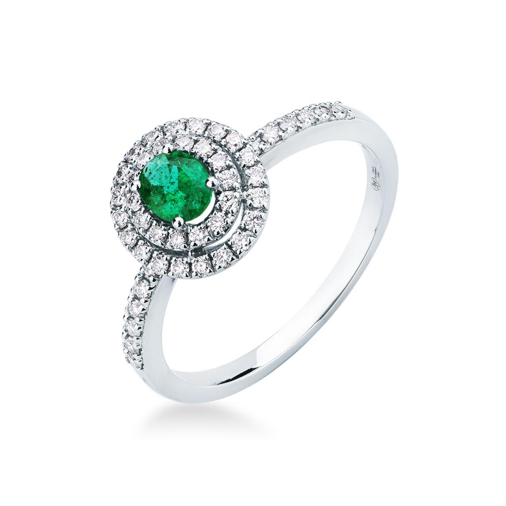 Anello smeraldo ovale 0,27ct diamanti 0,31ct Mirco Visconti - MIRCO VISCONTI