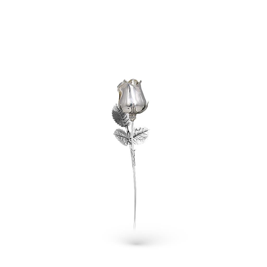 Rosa piccola soprammobile argento lucido 13mm - GI.RO’ART