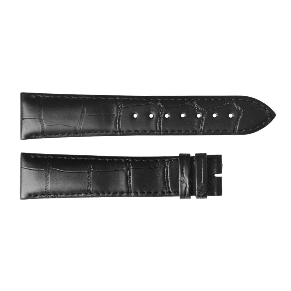 Original Longines watch strap in black alligator leather