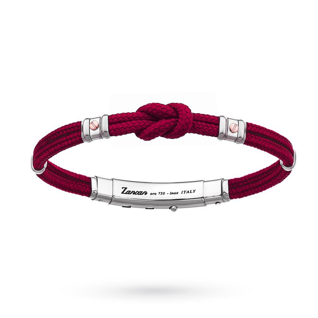 Zancan EXB475MR-RB red kevlar bracelet, knot and silver - ZANCAN