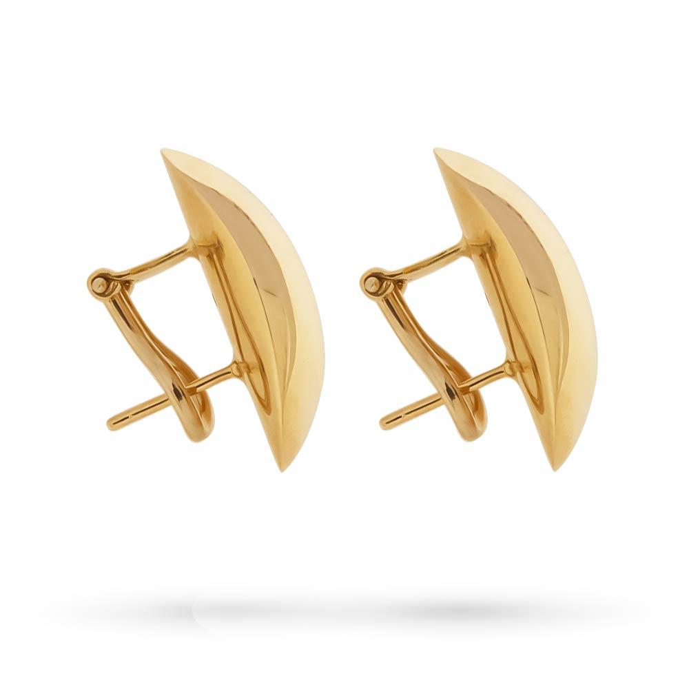 Orecchini ovali bombati lucidi in oro giallo 22 x 17,5 mm - LUSSO ITALIANO