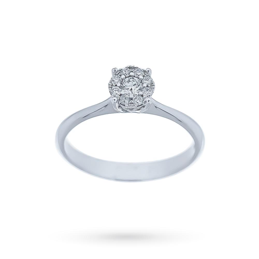 Multi-stone solitaire white gold ring with brilliants - WORLD DIAMOND GROUP