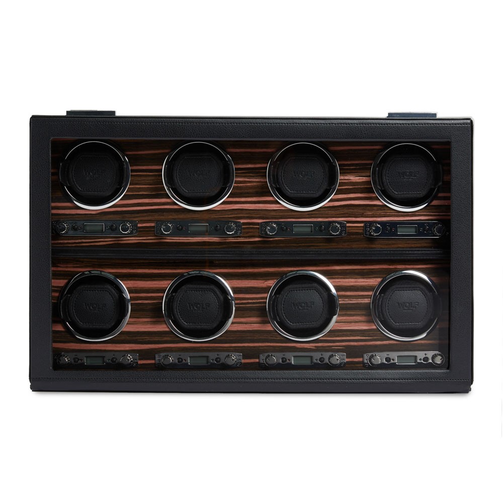  Wolf 8 Piece Watch Winder - Black - WOLF