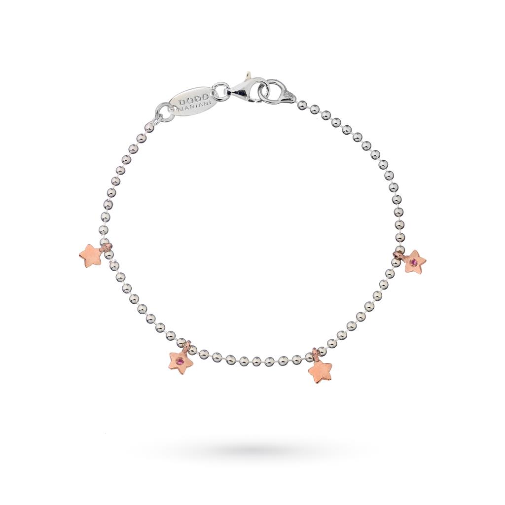 Bracciale pallini piccoli Dodo Mariani in argento con stelline in oro 9kt - DODO MARIANI