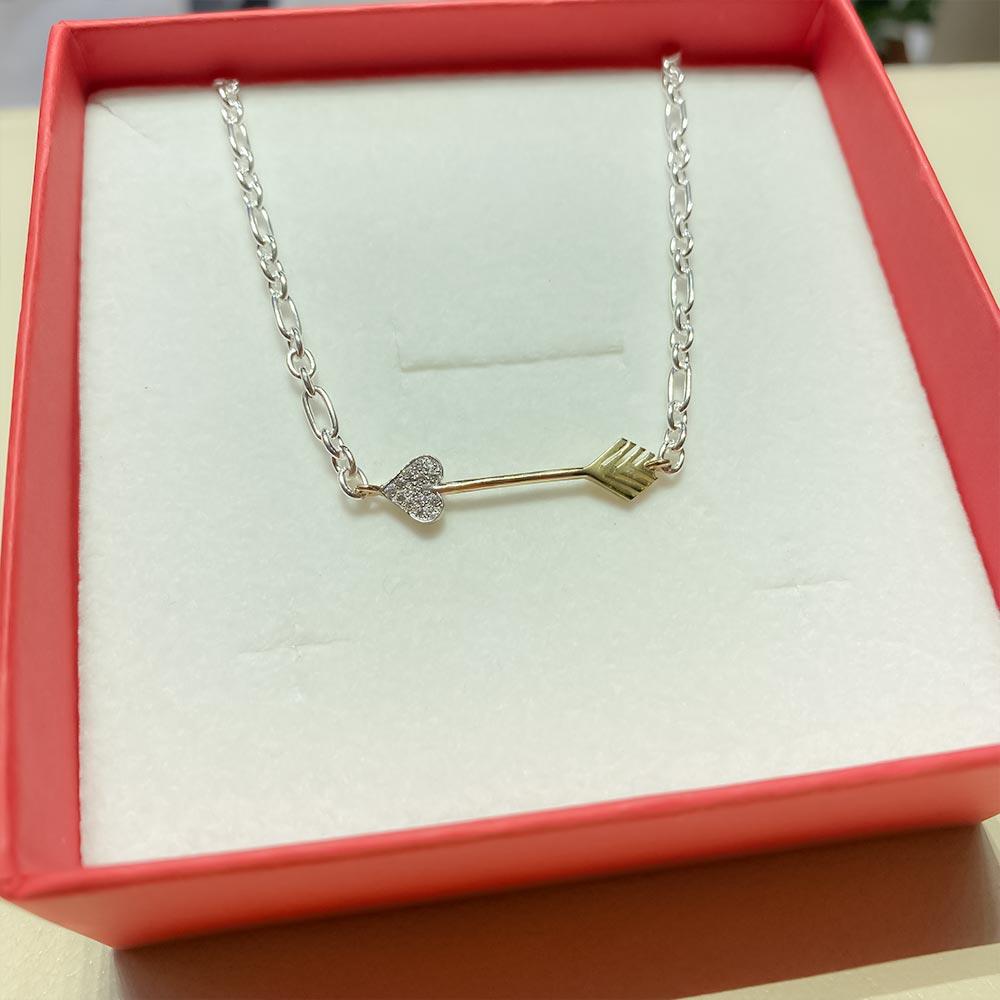  Collana argento freccia oro zirconi 42cm Dodo Mariani FG1ZG - DODO MARIANI