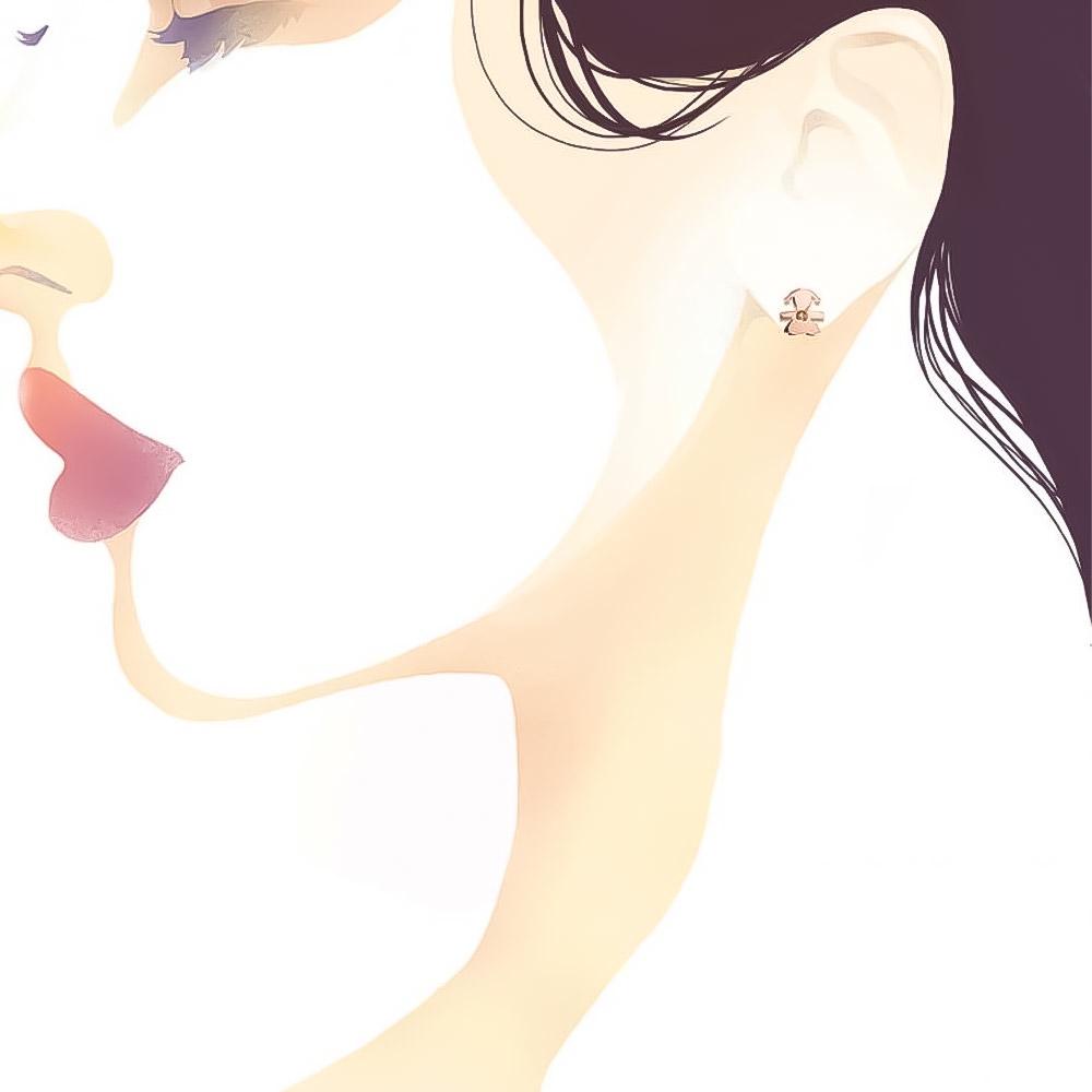  Mono orecchino leBebe LBB330 Preziosi bimba oro rosa diamante ct 0,003 - LE BEBE