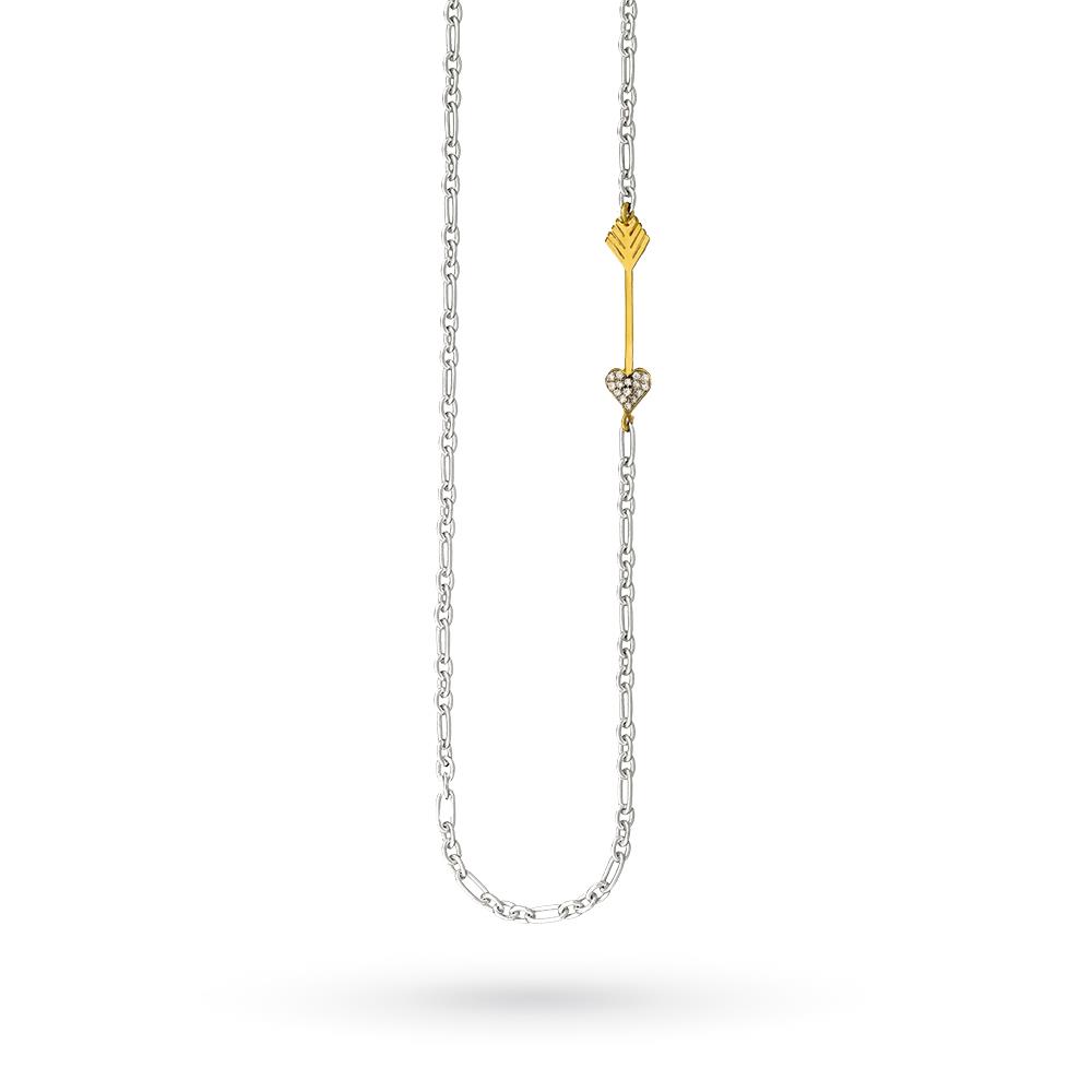 Collana argento freccia oro zirconi 42cm Dodo Mariani FG1ZG - DODO MARIANI