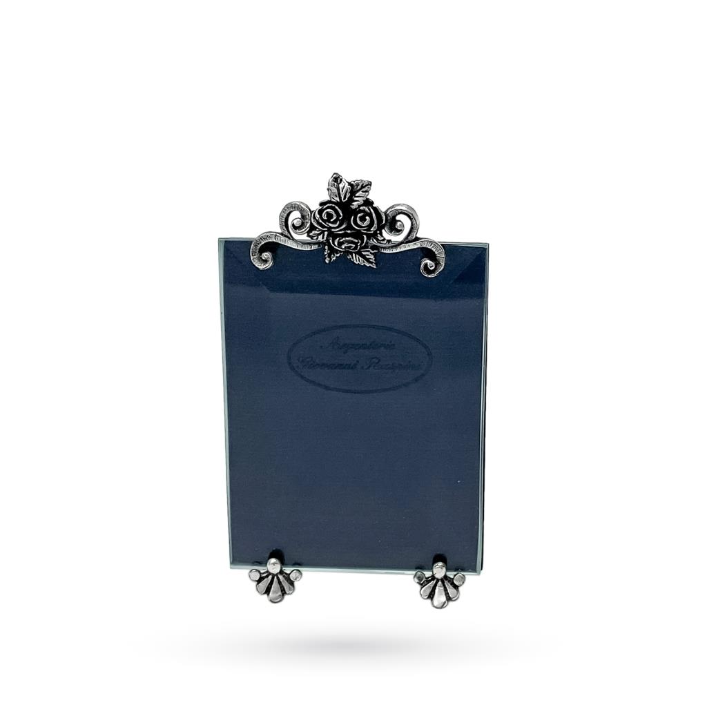 Cornice portafoto argento Giovanni Raspini roselline 5x7cm - GIOVANNI RASPINI