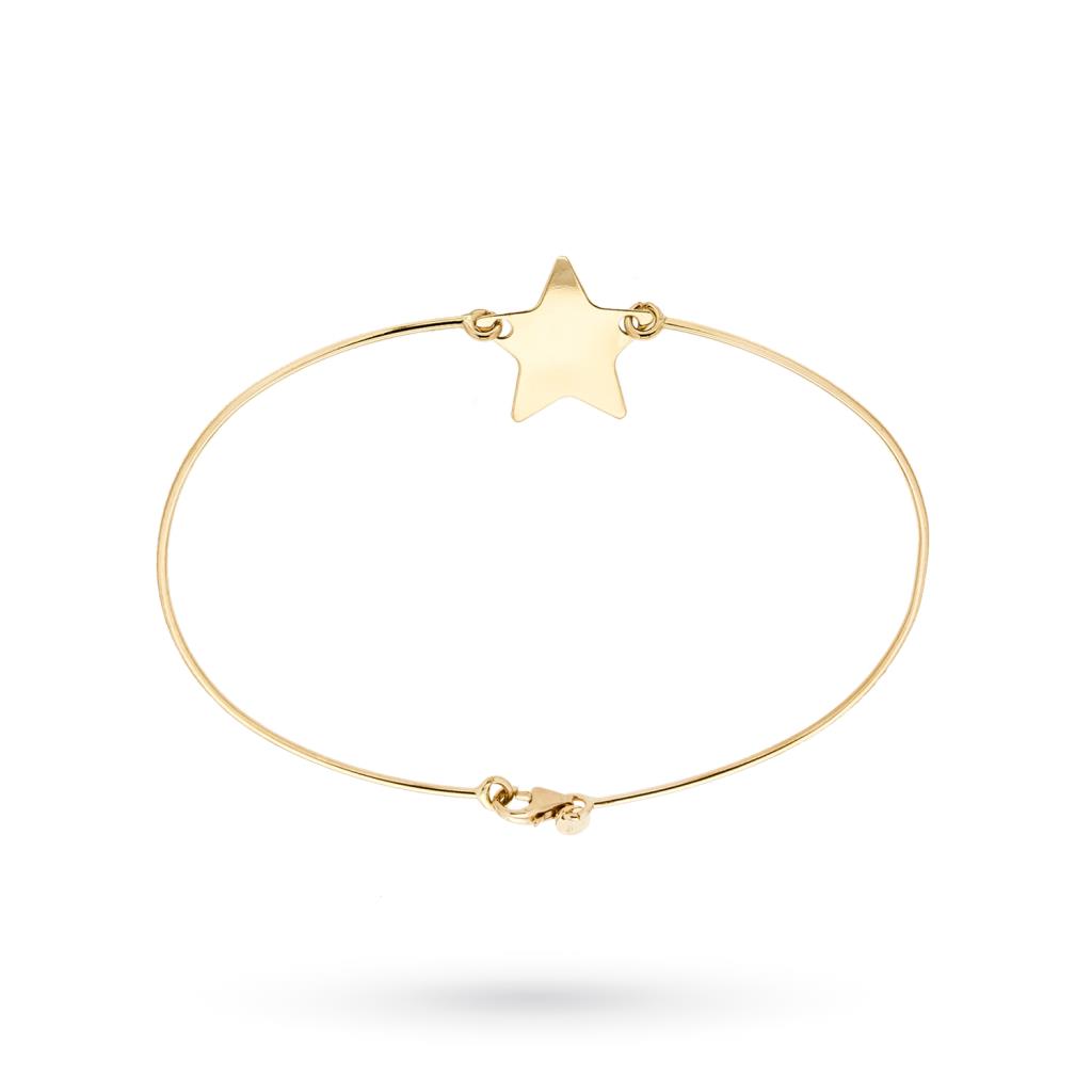 Yellow gold wire bracelet star plate - UNBRANDED