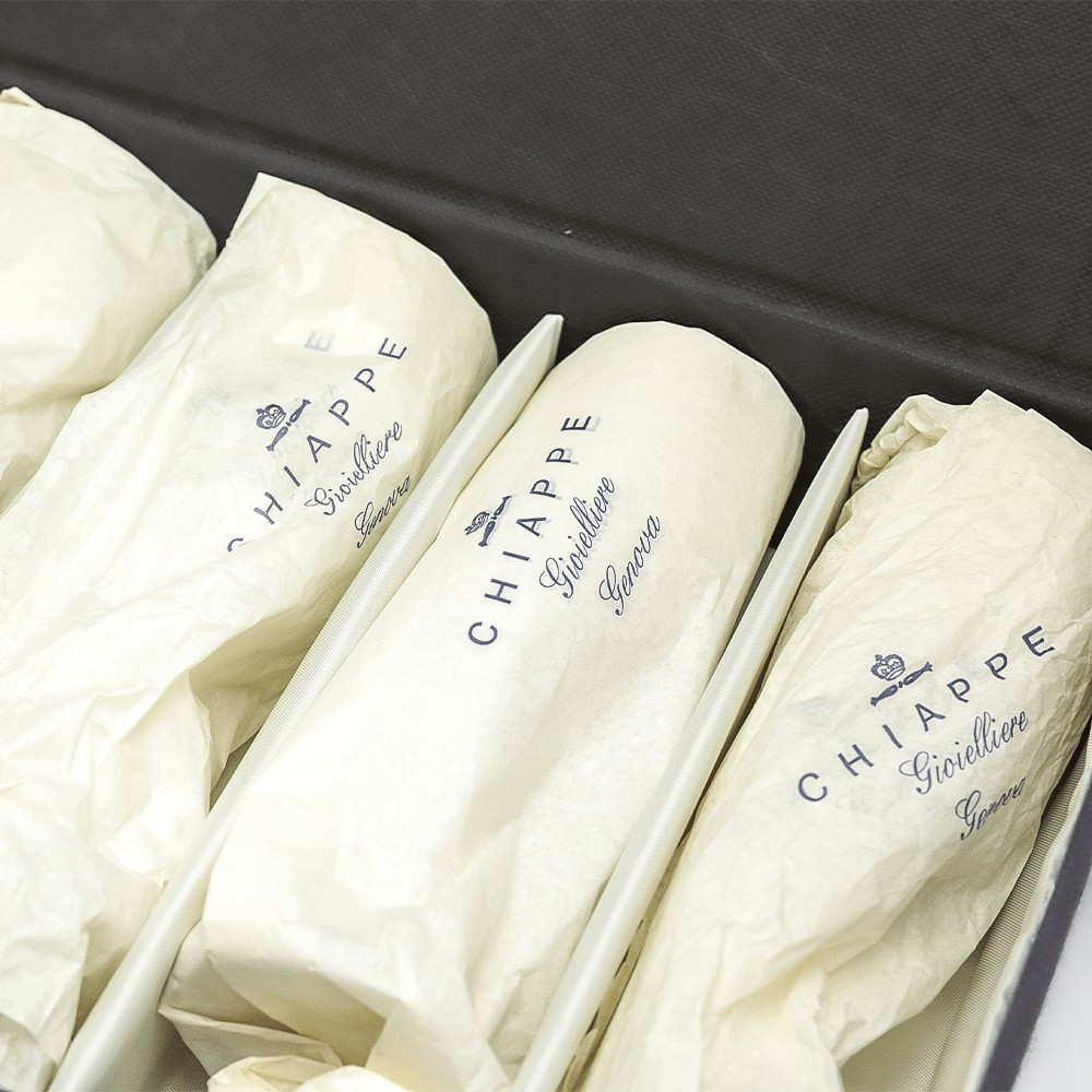  Set di 6 flutes in argento 800 con scatola originale - 