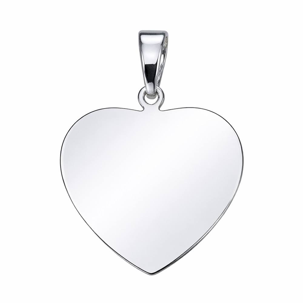 Grande ciondolo a cuore in oro bianco 18kt lucido