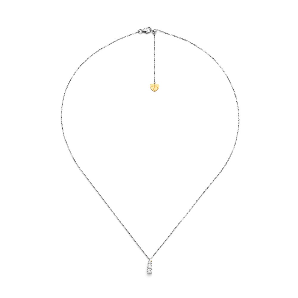 Girocollo trilogy a scalare oro bianco cuore giallo 0,30 ct - PER DIRTI CHE