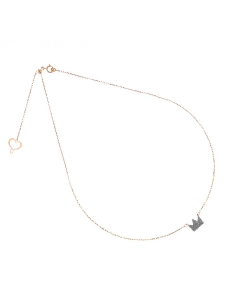 Aurum necklace in 18kt rose gold with a diamond micro-powder crown - MAMAN ET SOPHIE