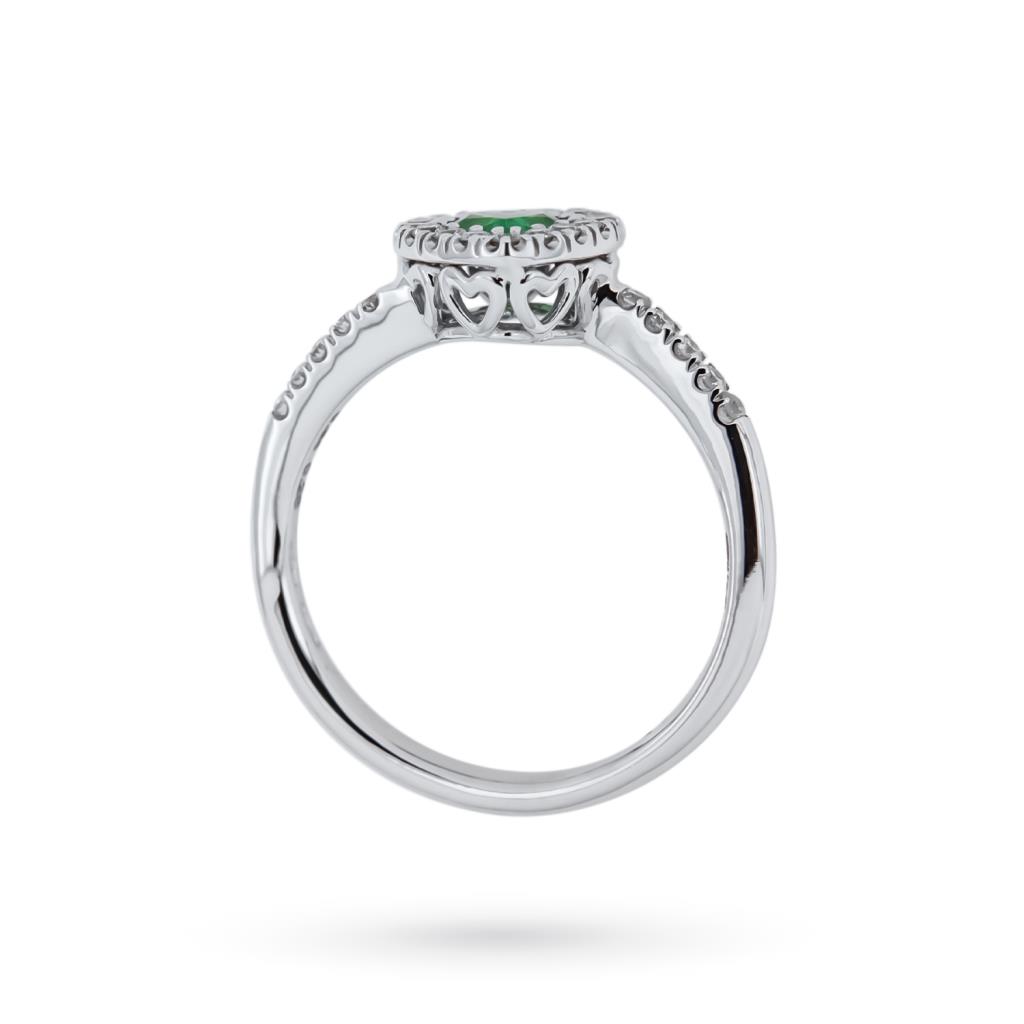Anello smeraldo cuore 0,34ct contorno diamanti 0,26ct Mirco Visconti - MIRCO VISCONTI