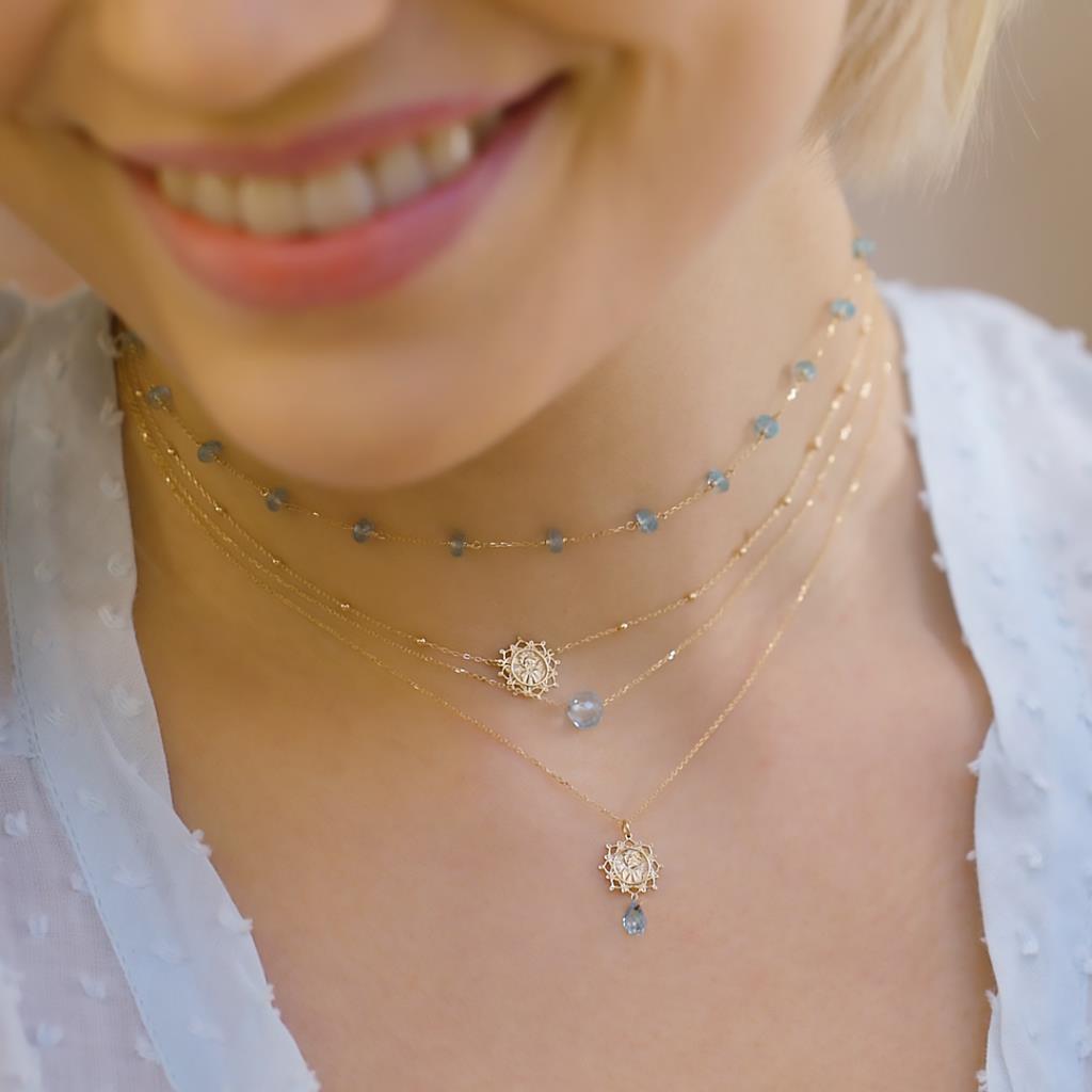  Angel blue topaz necklace Maman et Sophie GCANGPNA - MAMAN ET SOPHIE